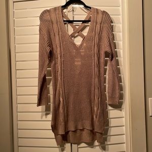 Vici Wishlist Cross back Sweater Blush S/M